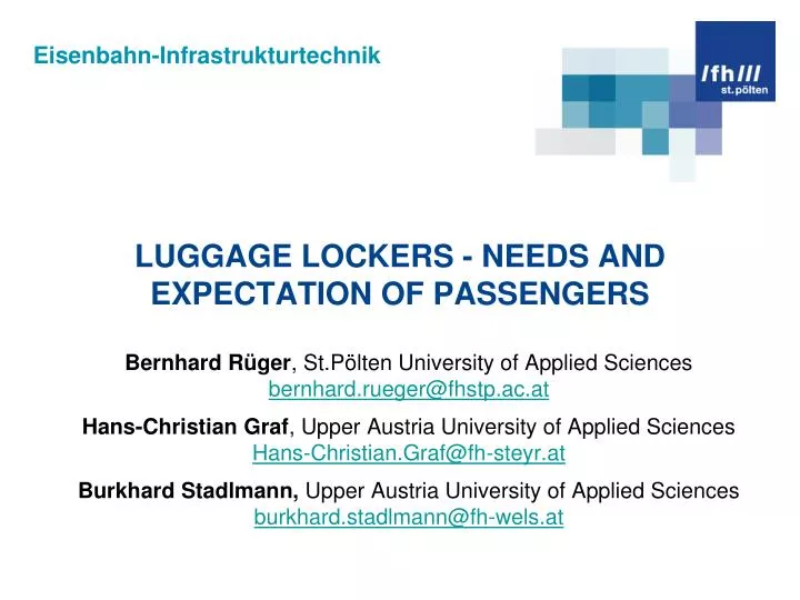 luggage lockers needs and expectation of passengers