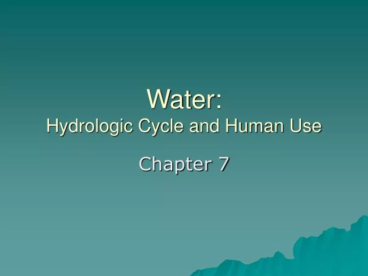 water hydrologic cycle and human use
