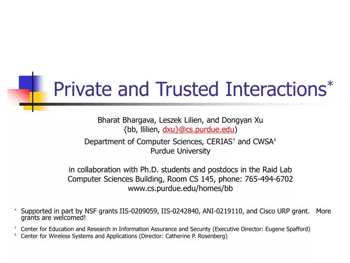 private and trusted interactions