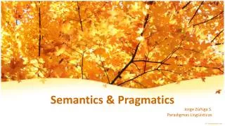 Semantics &amp; Pragmatics