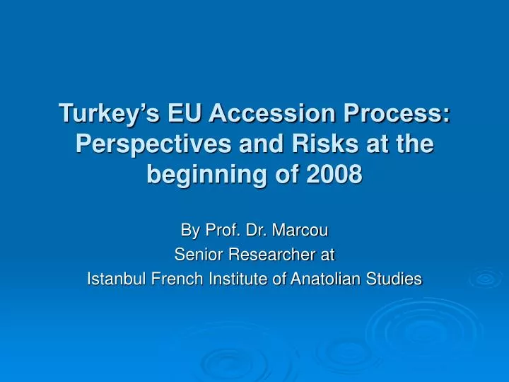 turkey s eu accession process perspectives and risks at the beginning of 2008