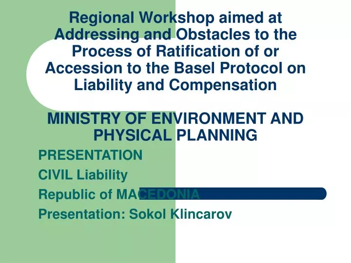 presentation civil liability republic of macedonia presentation sokol klincarov