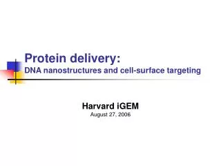 Protein delivery: DNA nanostructures and cell-surface targeting