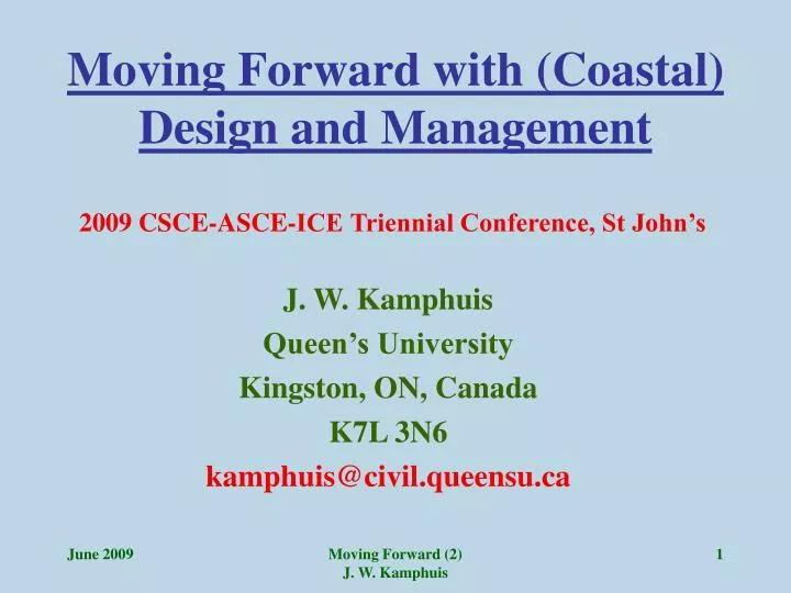 moving forward with coastal design and management