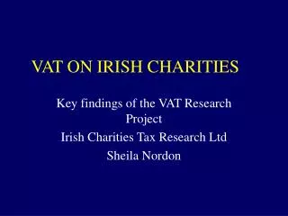 VAT ON IRISH CHARITIES