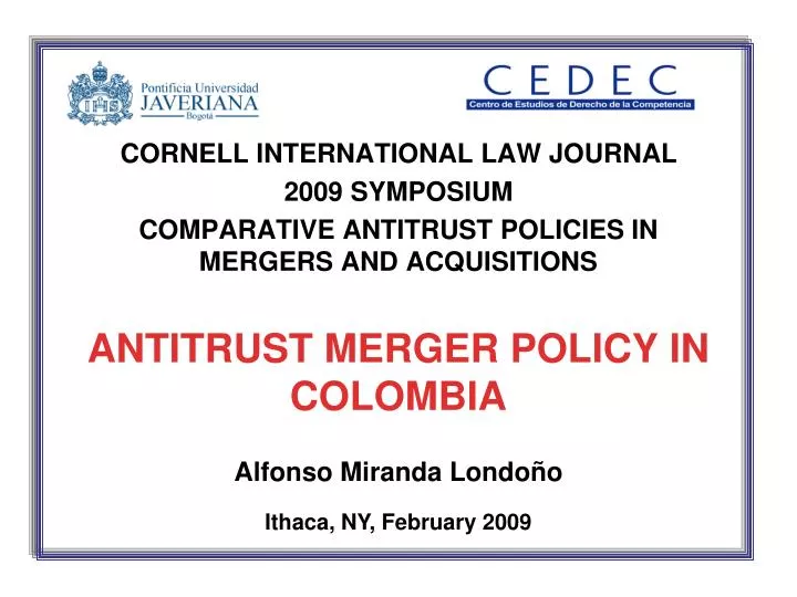 antitrust merger policy in colombia