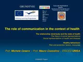 The role of communication in the context of health The relationship mind-body and the state of health The theory of