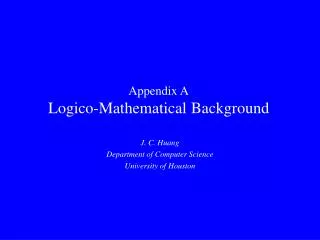 Appendix A Logico-Mathematical Background