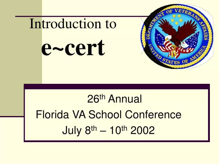 introduction to e cert