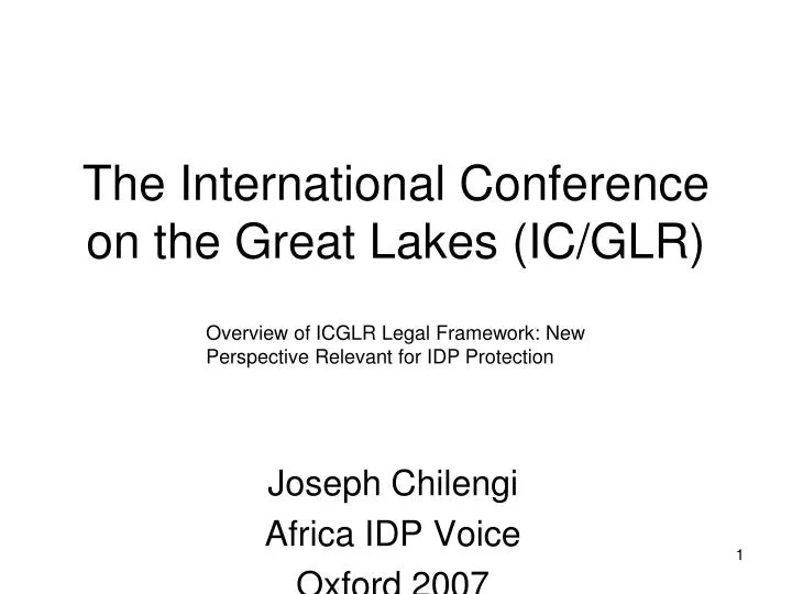 the international conference on the great lakes ic glr