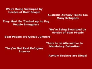 Asylum Seekers are Illegal