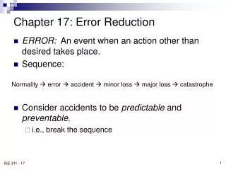 Chapter 17: Error Reduction