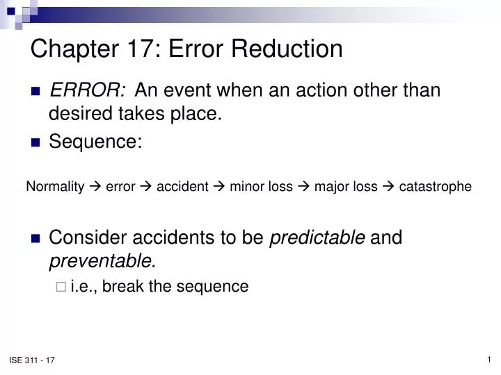 chapter 17 error reduction
