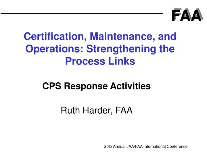 certification maintenance and operations strengthening the process links