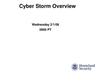 Cyber Storm Overview
