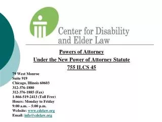 Powers of Attorney Under the New Power of Attorney Statute 755 ILCS 45