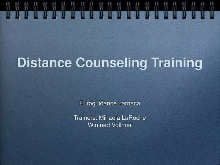 distance counseling training