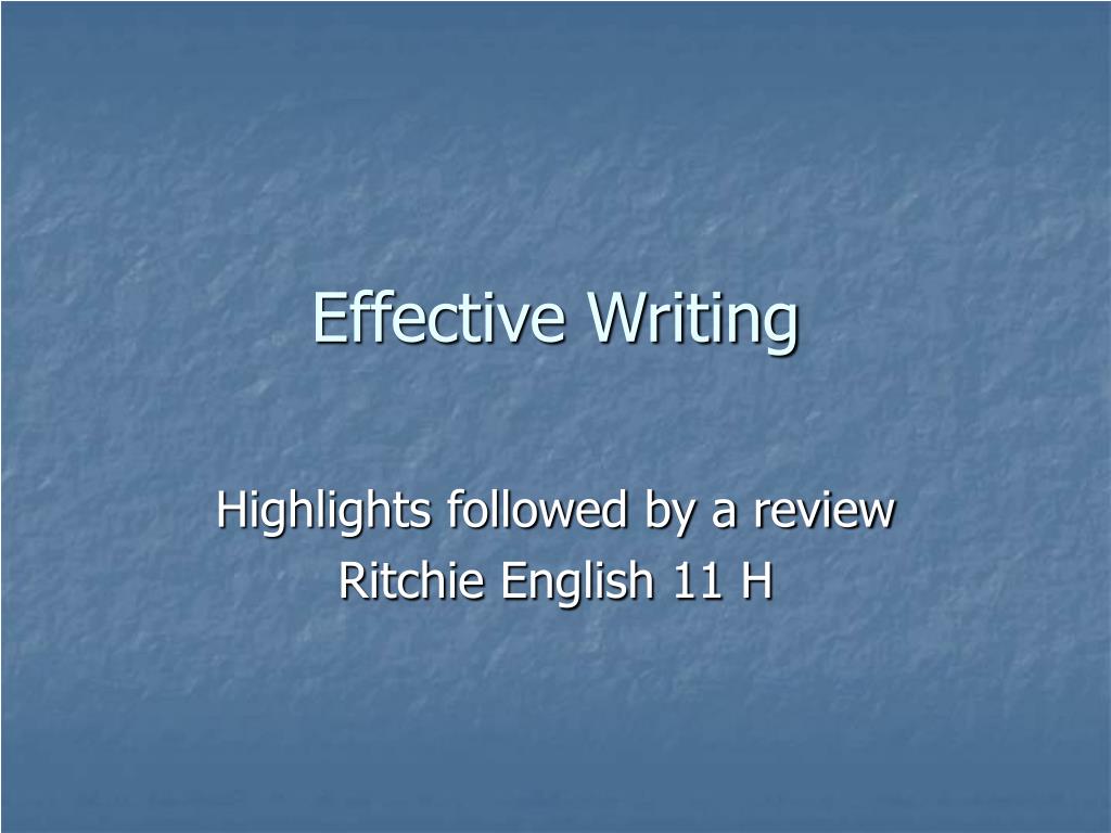 PPT - Effective Writing PowerPoint Presentation, free download - ID:1013728