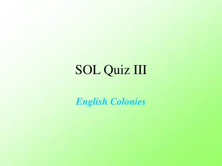 sol quiz iii