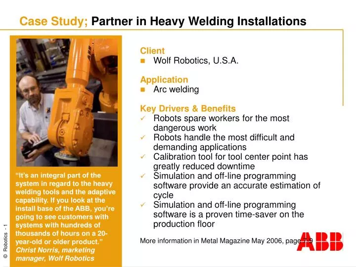 case study partner in heavy welding installations