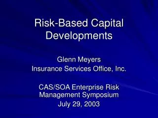Risk-Based Capital Developments