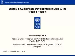 Energy &amp; Sustainable Development in Asia &amp; the Pacific Region