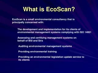 What is EcoScan?