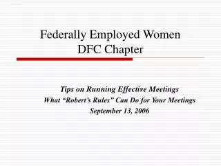 Federally Employed Women DFC Chapter