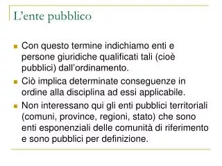 l ente pubblico