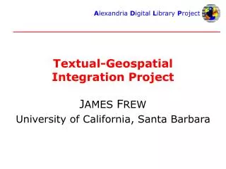 Textual-Geospatial Integration Project