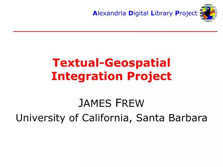 textual geospatial integration project