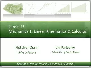 Chapter 11: Mechanics 1: Linear Kinematics &amp; Calculus