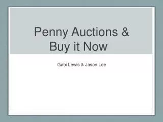 Penny Auctions &amp; Buy it Now
