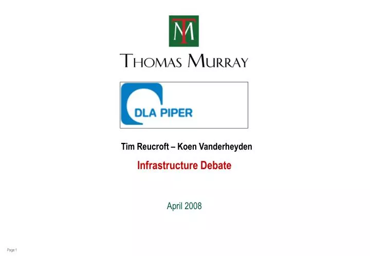 infrastructure debate april 2008