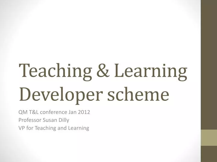 teaching learning developer scheme