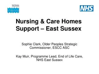 Nursing &amp; Care Homes Support – East Sussex