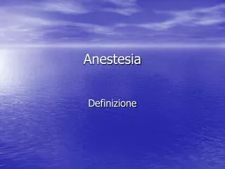 anestesia