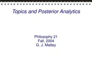 Topics and Posterior Analytics
