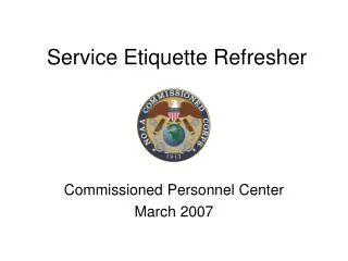 Service Etiquette Refresher