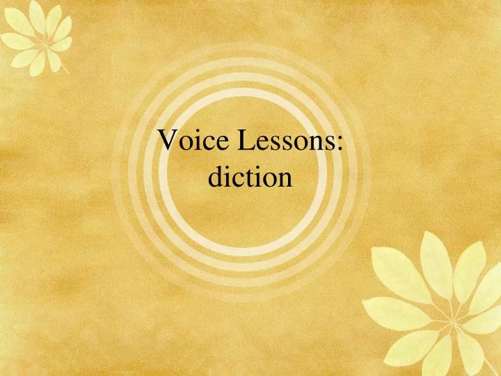 voice lessons diction