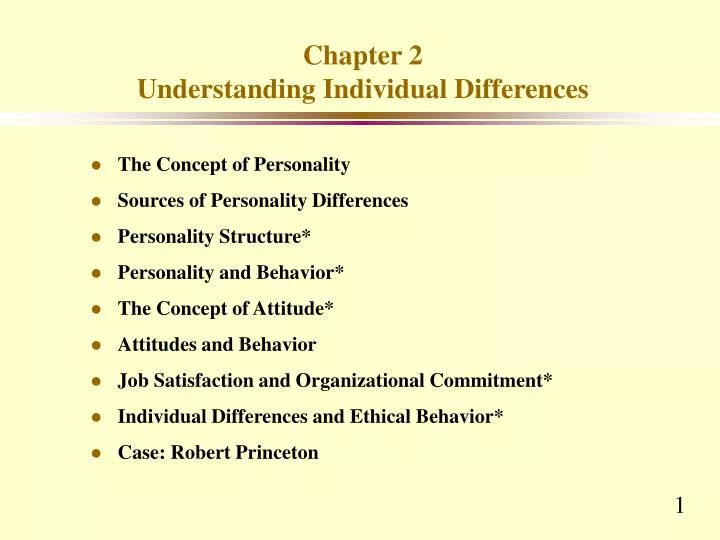 chapter 2 understanding individual differences