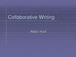 Collaborative Writing