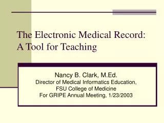 the electronic medical record a tool for teaching