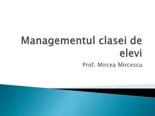 managementul clasei de elevi
