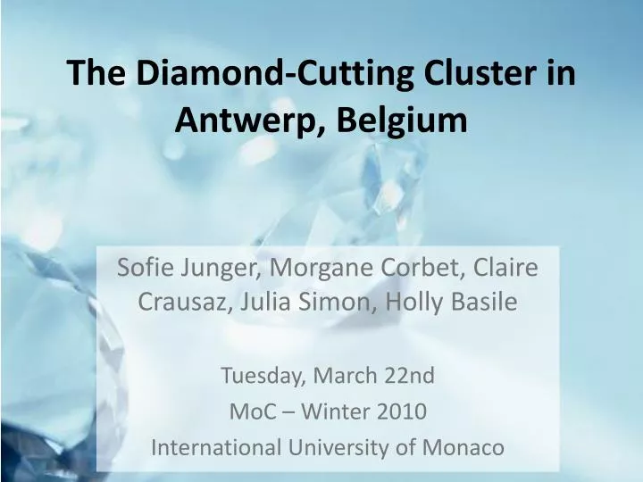 the diamond cutting cluster in antwerp belgium