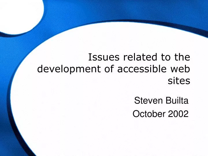 issues related to the development of accessible web sites
