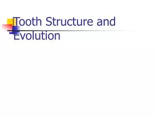 Tooth Structure and Evolution