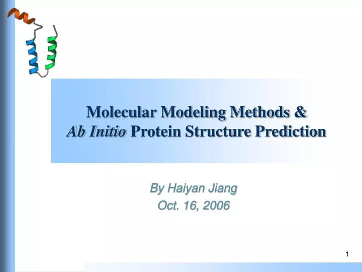 molecular modeling methods ab initio protein structure prediction