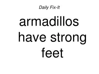 Daily Fix-It armadillos have strong feet