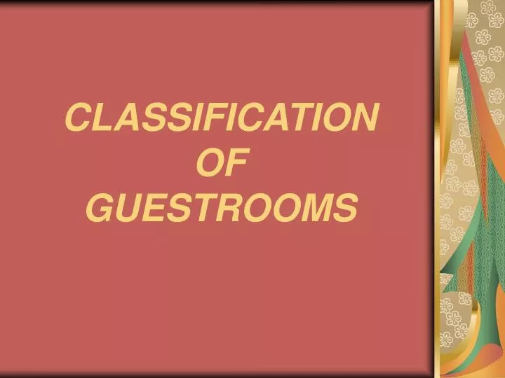 classification of guestrooms